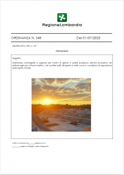 Ordinanza Regione Lombardia n. 348 del 01/07/2025 Ordinanza Regione Lombardia n. 348 del 01/07/2025