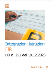 Integrazioni istruzioni Decreto direttoriale n. 251 del 19.12.2023