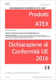 Dichiarazione di Conformita' UE ATEX Prodotti 2016
