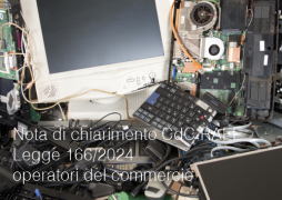 Nota di chiarimento CdC RAEE Legge 166/2024 per gli operatori del commercio