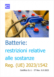 Batterie: restrizioni relative alle sostanze | Reg. (UE) 2023/1542