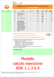 Modello calcolo esenzione ADR merci categorie di trasporto differenti 1.1.3.6.4