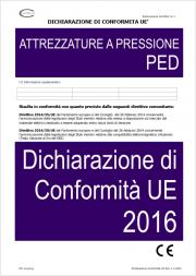 Dichiarazione di Conformita' UE Attrezzature a pressione PED 2016