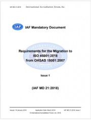 Requisiti migrazione a ISO 45001:2018 da OHSAS 18001:2007