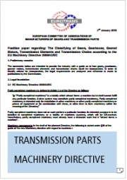 Position Paper Transmission Parts Machinery Directive 2006/42/EC Eurotrans
