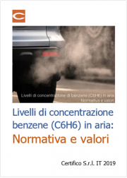 Livelli di concentrazione di benzene (C6H6) in aria: Normativa e Valori