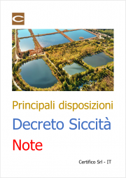 Principali disposizioni: Decreto Siccità / Note
