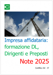 Impresa affidataria: formazione DL, Dirigenti e Preposti