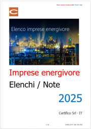 Imprese energivore: Elenchi / Note 2025