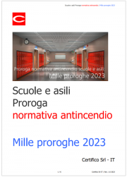 Proroga normativa antincendio scuole e asili: DL 198/2022 Mille proroghe 2023