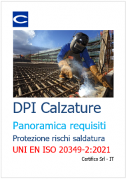 DPI Calzature Panoramica requisiti EN ISO 20349-2:2017
