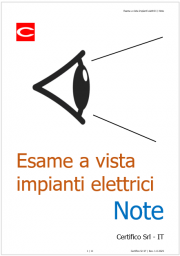 Esame a vista degli impianti elettrici - Note