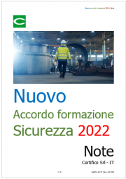 Nuovo accordo formazione sicurezza lavoro 2022 / Note
