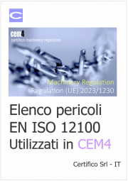 Estratto Tecnico: Elenco pericoli indicati nelle norma EN ISO 12100 