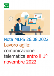 Nota MLPS 26.08.2022 - Lavoro agile: comunicazione telematica entro 1° novembre 2022
