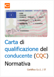 Carta di Qualificazione del Conducente (CQC): Normativa