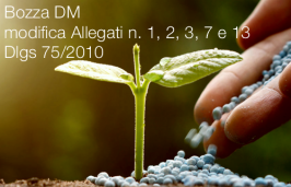 Bozza DM modifica Allegati n. 1, 2, 3, 7 e 13 Dlgs 75/2010 Disciplina fertilizzanti
