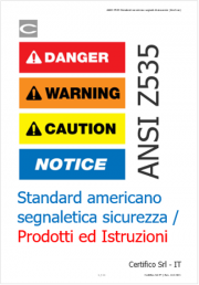 ANSI Z535 Standard americano segnaletica sicurezza