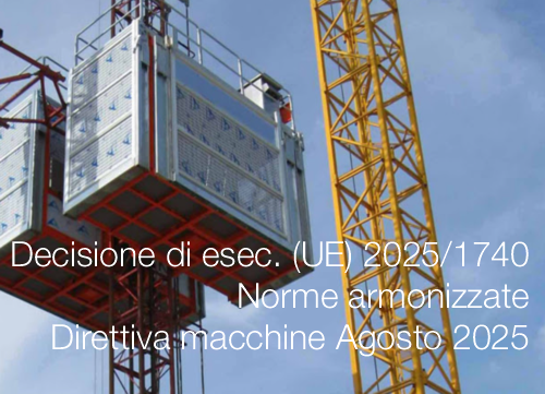 Decisione di esec. (UE) 2025/1740 Norme armonizzate  Direttiva macchine Agosto 2025 