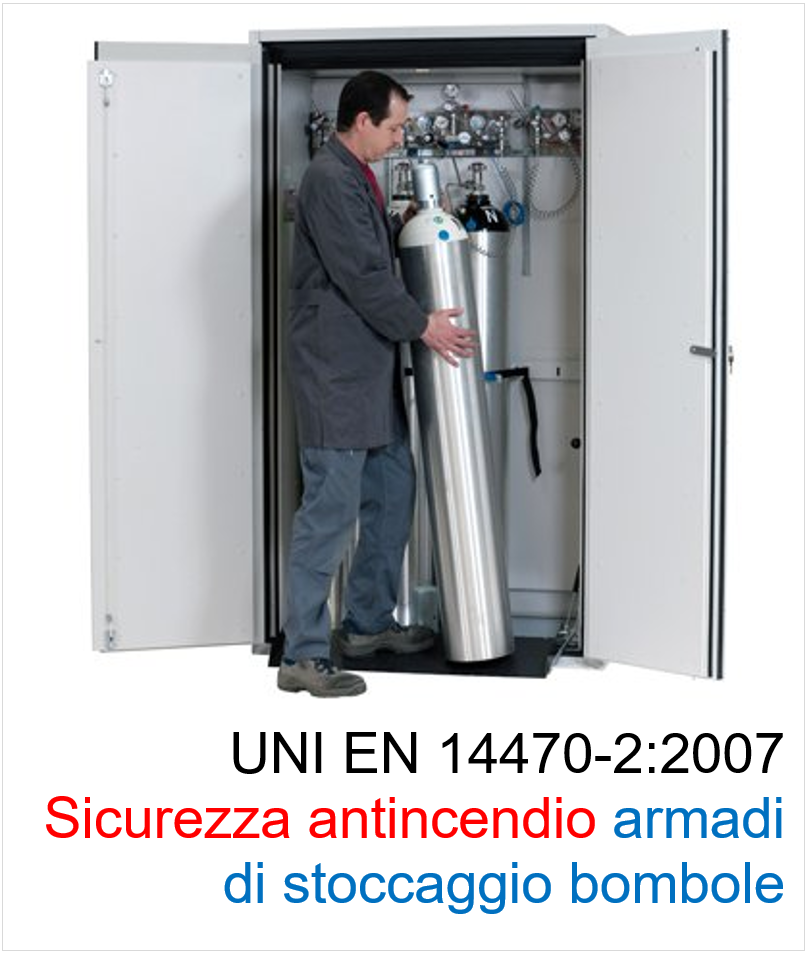 UNI EN 14470-2:2007 / Sicurezza antincendio armadi di stoccaggio bombole