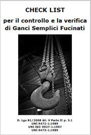 Check list di controllo e verifica Ganci semplici fucinati