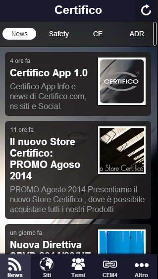 Certifico App 1.0 - Aggrega news