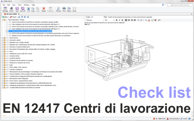 Check list Centri di lavorazione EN 12417:2009