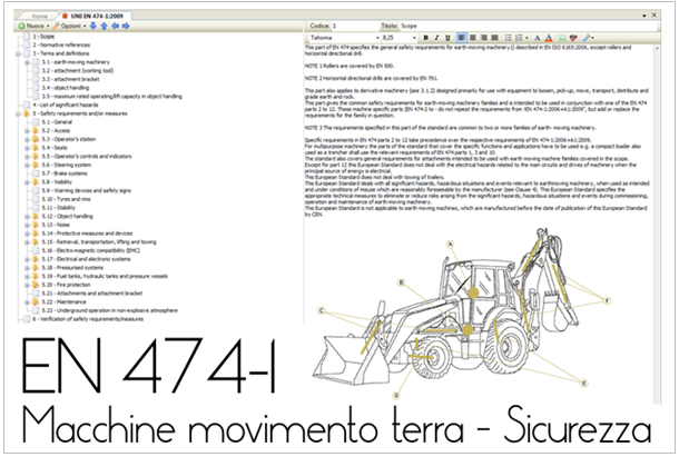 EN 474-1:2009 Macchine movimento terra - Sicurezza - Parte 1: Requisiti generali