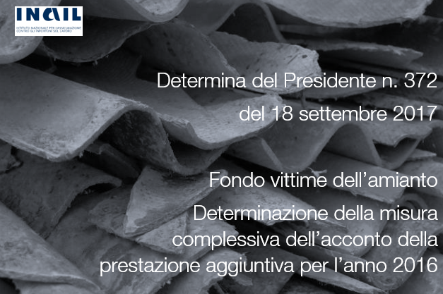 Inail Determina del Presidente n. 372 del 18 settembre 2017