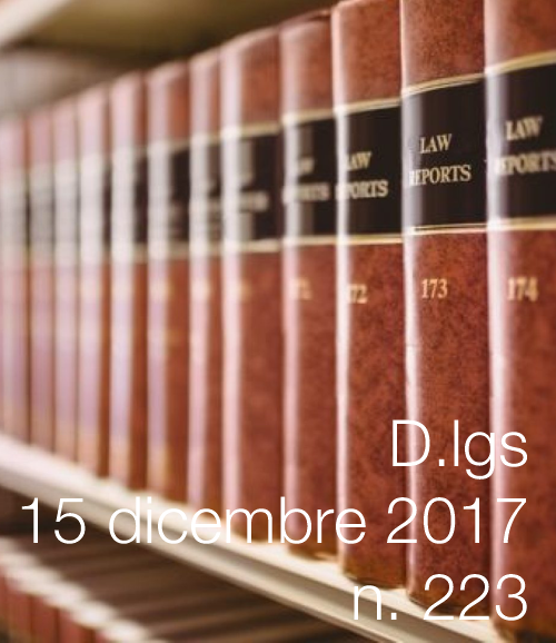 Decreto Legislativo n. 223 del 15 dicembre 2017