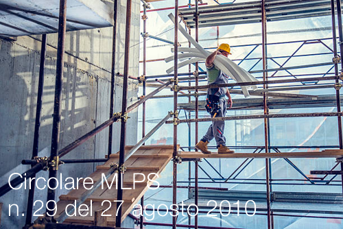 Circolare MLPS n. 29 del 27 agosto 2010