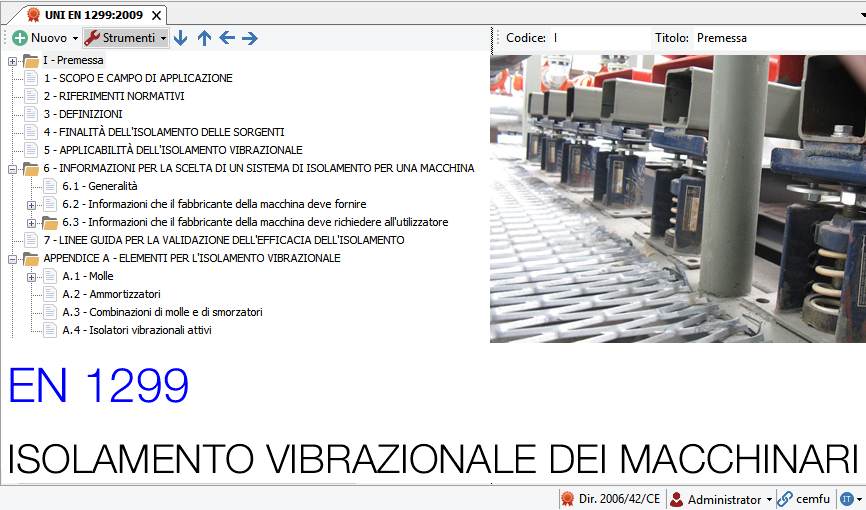 EN 1299 Isolamento Vibrazionale dei macchinari - File CEM