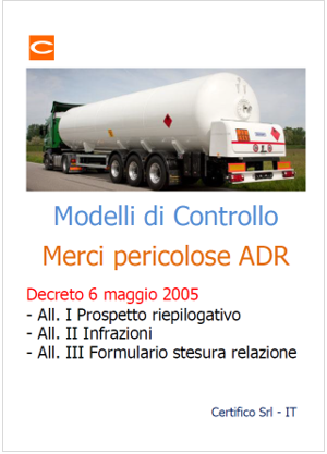 Modelli controllo ADR Decreto 6 maggio 2005 Modelli controllo ADR Decreto 6 maggio 2005
