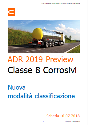 ADR 2019 Preview Nuove modalita di classificazione sostanze corrosive ADR 2019 Preview Nuove modalita di classificazione sostanze corrosive