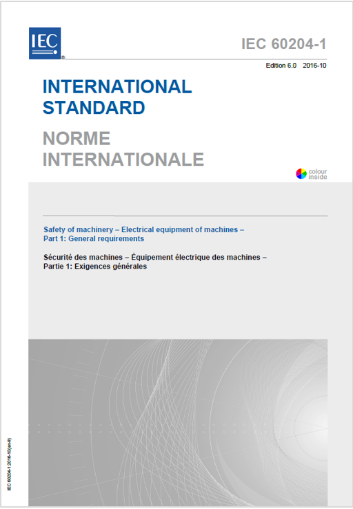 IEC 60204-1:2016 Allegato I: Documentazione equipaggiamenti elettrici macchine