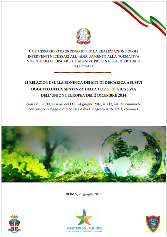 II Relazione sulla bonifica dei siti di discarica abusivi