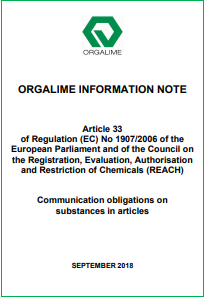 Substances in articles Art. 33 of REACH | Orgalime