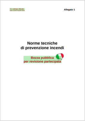 Bozza di revisione della RTO del Codice di prevenzione incendi 