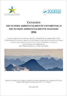 Catalogo sussidi ambientalmente dannosi e favorevoli