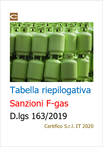 Tabella riepilogativa Sanzioni F gas Tabella riepilogativa Sanzioni F gas