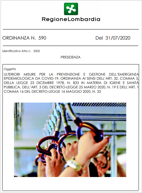 Ordinanza Regione Lombardia n. 590 del 31/07/2020