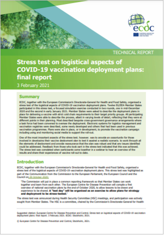 Stress test on logistical aspects of COVID-19 vaccination deployment plans