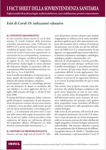 Esiti di Covid-19: indicazioni valutative