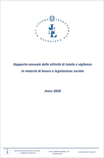 Rapporto annuale ispettorato nazionale del lavoro 2020