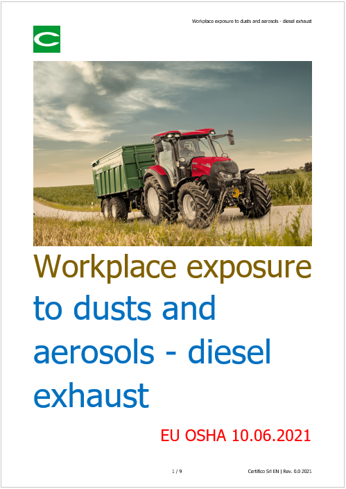 Workplace exposure to dusts and aerosols - diesel exhaust