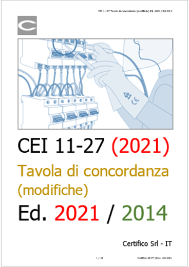 CEI 11 27 Tavola di concordanza modifiche Ed 2021 2012 CEI 11 27 Tavola di concordanza modifiche Ed 2021 2012