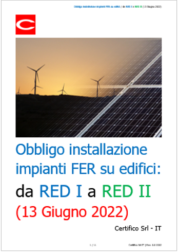 Obbligo installazione impianti FER su edifici Normativa e note tecniche Obbligo installazione impianti FER su edifici Normativa e note tecniche