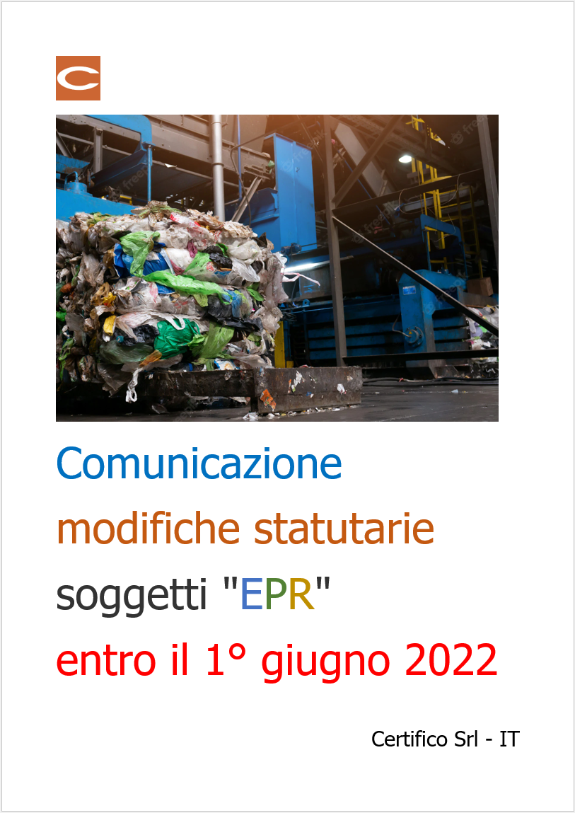 Comunicazione modifiche statutarie soggetti "EPR" entro il 1° giugno 2022