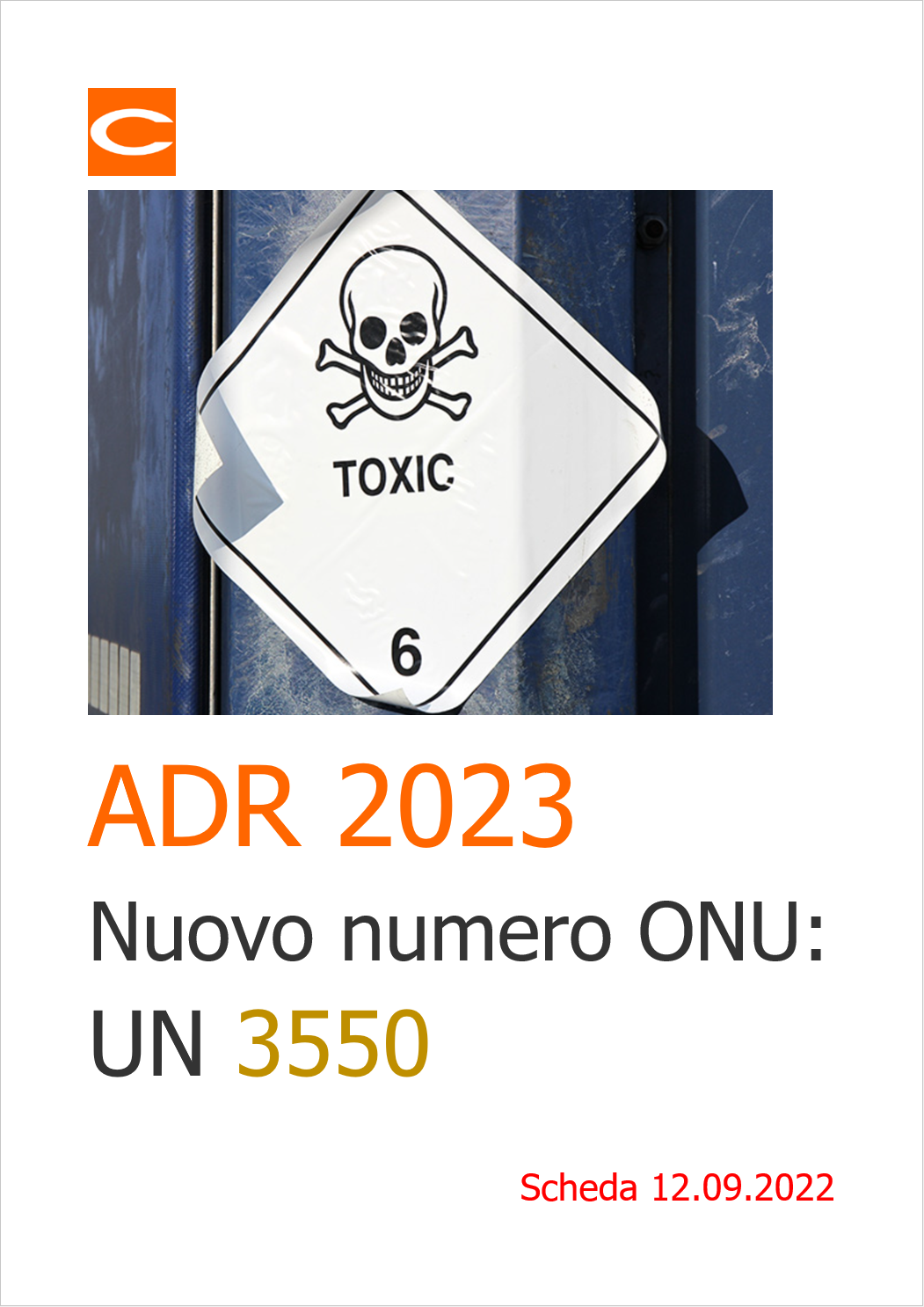 ADR 2023 Nuovo numero ONU 3550 ADR 2023 Nuovo numero ONU 3550