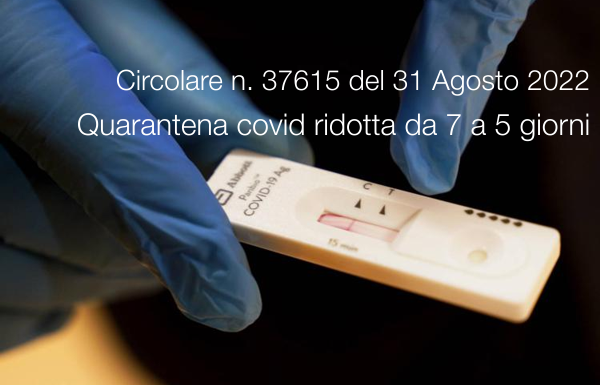 Circolare Min. Salute n. 37615 del 31 Agosto 2022